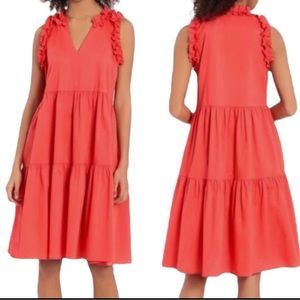 NWOT Maggy London Coral Ruffle Dress 8